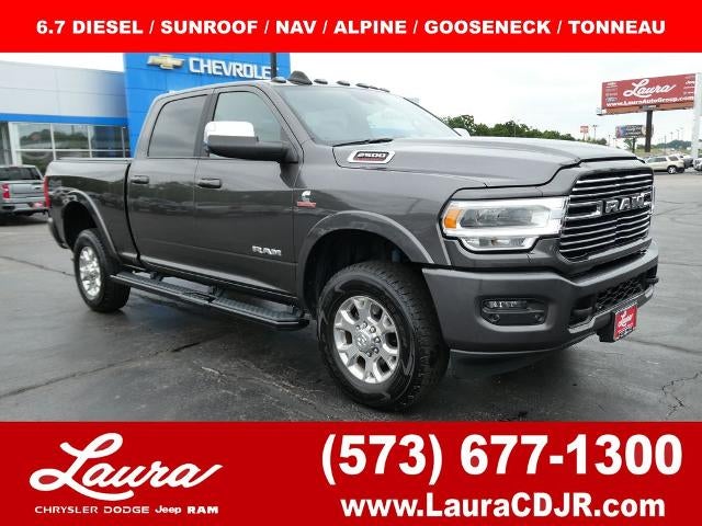 2019 RAM 2500 Laramie Crew Cab 4x4 6'4' Box in Granite Crystal Metallic Clearcoat — front three-quarter view