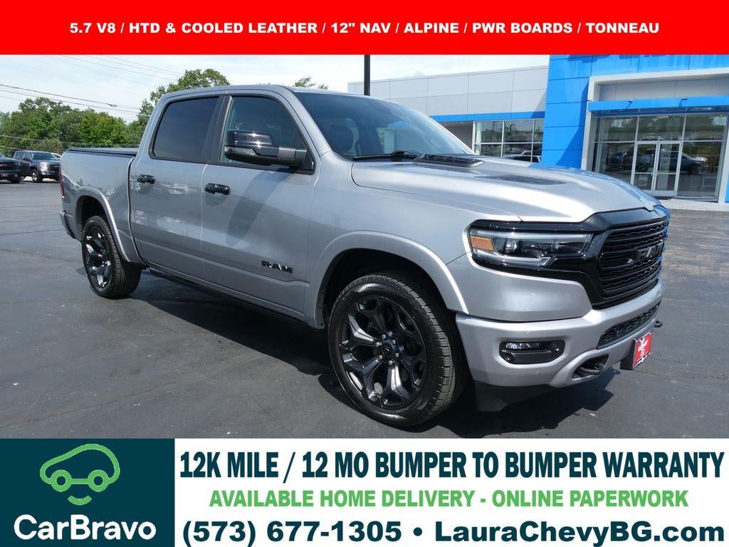 2023 RAM 1500 Limited Crew Cab 4x4 5'7" Box in Silver — front three-quarter view