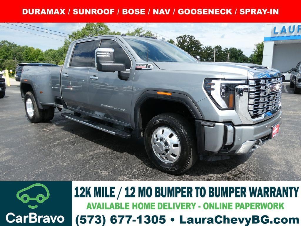 2025 GMC Sierra 3500 HD Denali DRW in Sterling Metallic — front three-quarter view