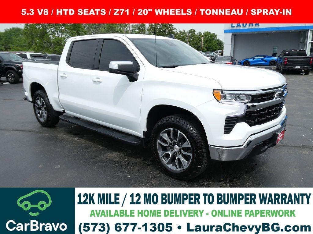 2024 Chevrolet Silverado 1500 LT in Summit White — front three-quarter view