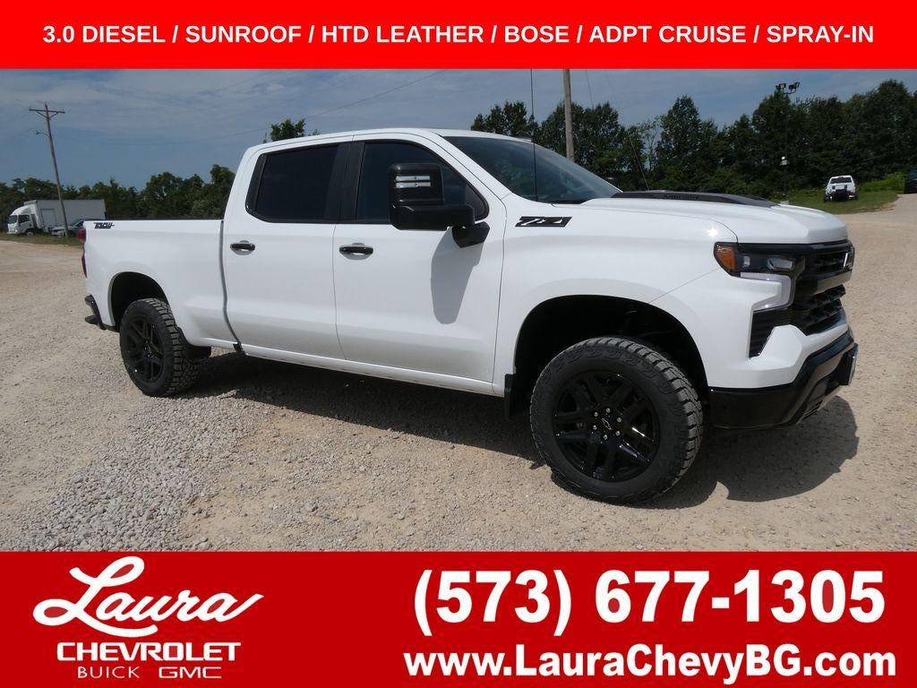 2026 Chevrolet Silverado 1500 LT Trail Boss in Summit White — front three-quarter view