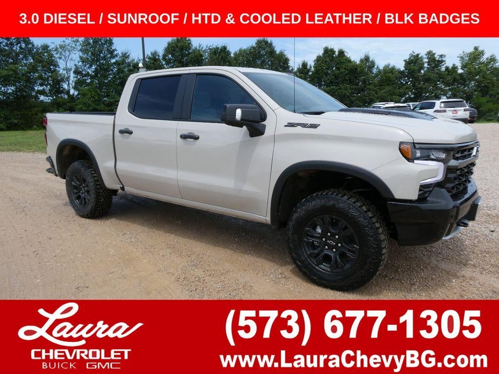 2026 Chevrolet Silverado 1500 ZR2 in White Sands — front three-quarter view