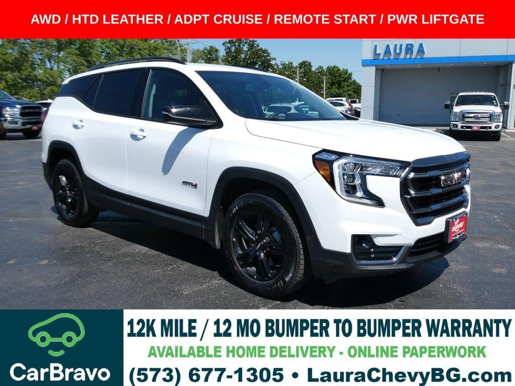 2023 GMC Terrain AT4 in Summit White — front three-quarter view